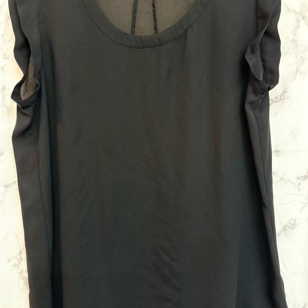 Pleione Black Scoop Neck Tank Top